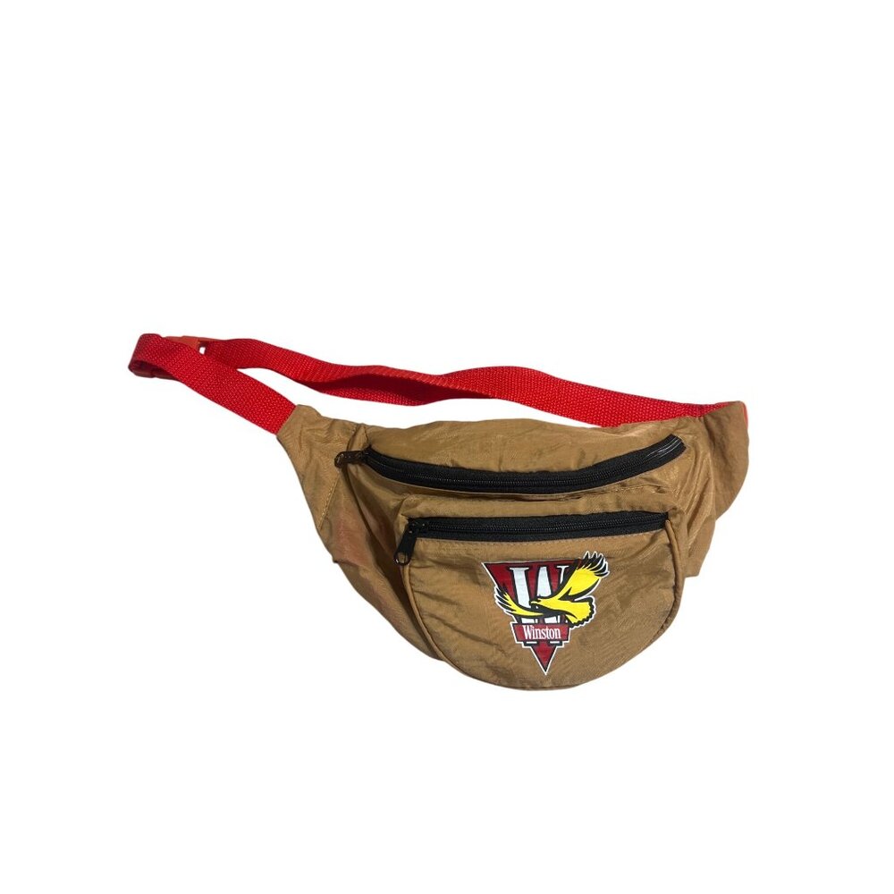 Winston Weekend Belt Pack Adj Red Strap Dual Zippered Compartments Logo NWOT